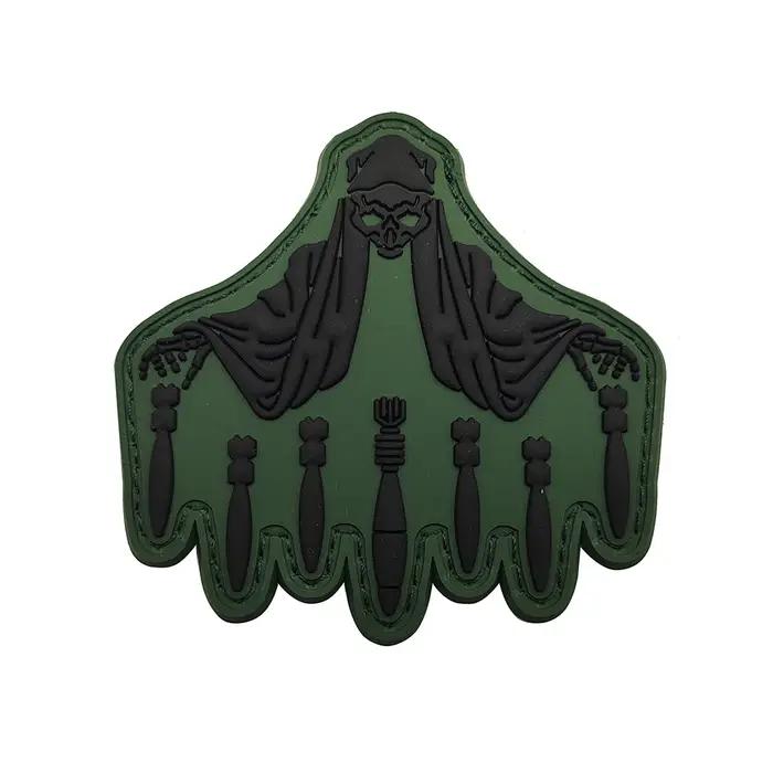 Badge tactique 3D en caoutchouc brillant pour Halloween avec sangles applicables fantaisie nocturne occaions spéciales