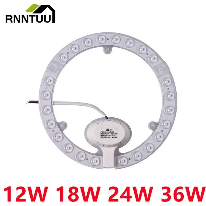 RnnTuu 12W 18W 24W 36W LED panneau d'anneau cercle lumière AC220V-240V LED panneau de plafond rond l