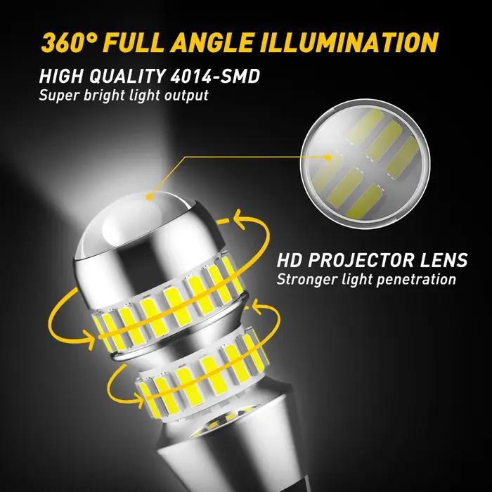 AUXITO 2 pièces 2000LM T15 lampe à LED lumière W16W LED Canbus sans erreur 4014 42-SMD 912 921 ampou