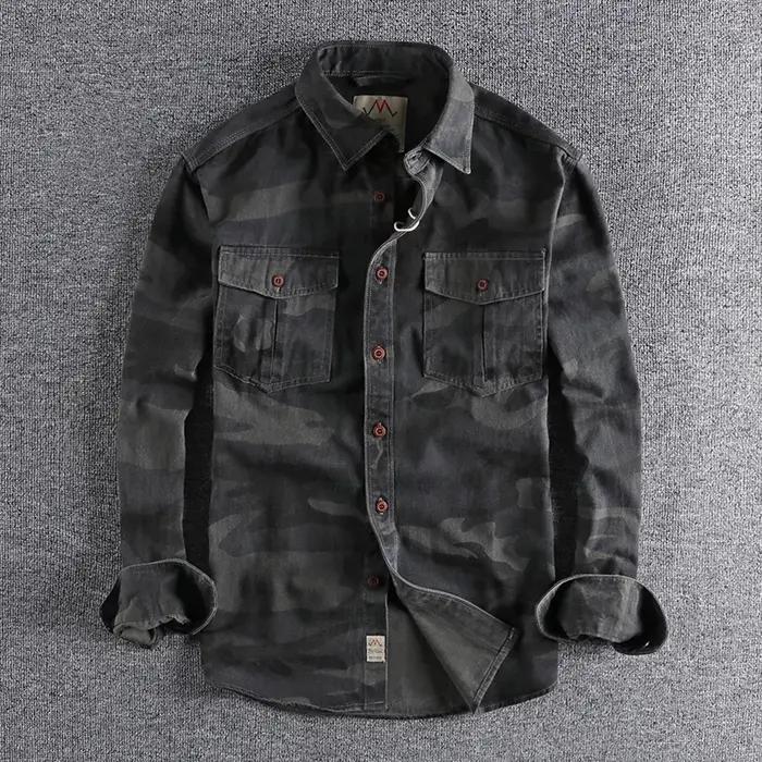 CamSolomon-Chemises cargo à imprimé pour hommes, haute qualité, durable, extérieur, randonnée, sport, 03, style, chemisier décontracté, vêtements pour hommes, toutes saisons