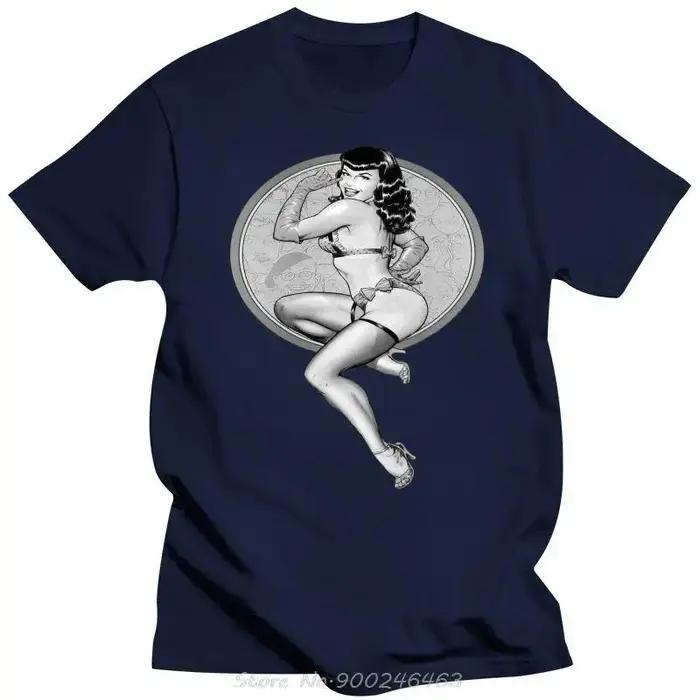 Hommes vêtements Bettie Page Vintageold affiche T-shirt 100% coton