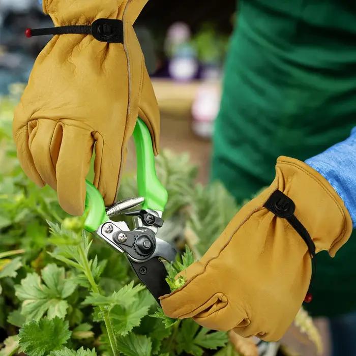 Gants de travail en cuir de vache souple - Soudure, sécurité, mécanique et chasse pour homme