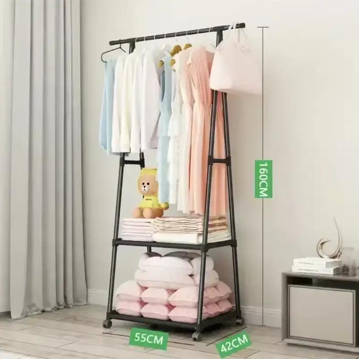 Porte-vêtements mobile triangulaire sur roulettes, multifonctionnel, gain de place, haute capacité d