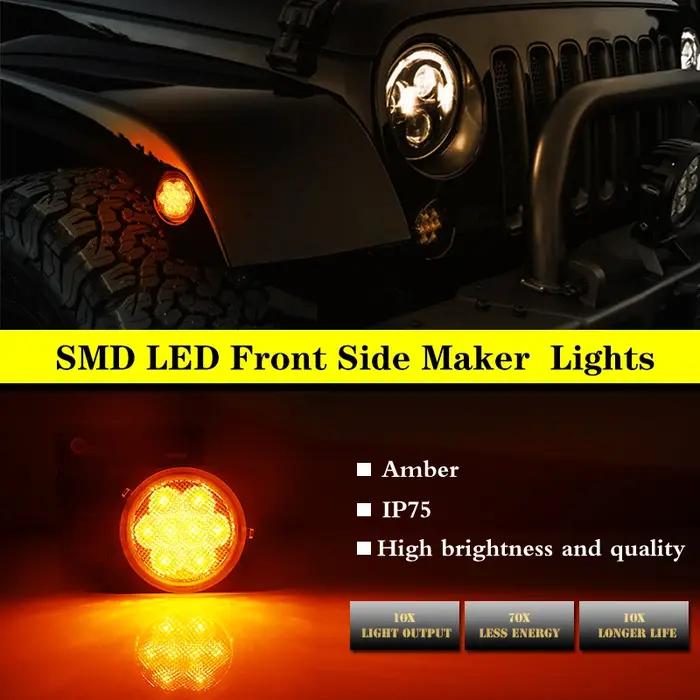 IJDM-Feux latéraux pour Jeep Wrangler JK 2007-2017, feux de position latéraux, clignotants ambre OEM