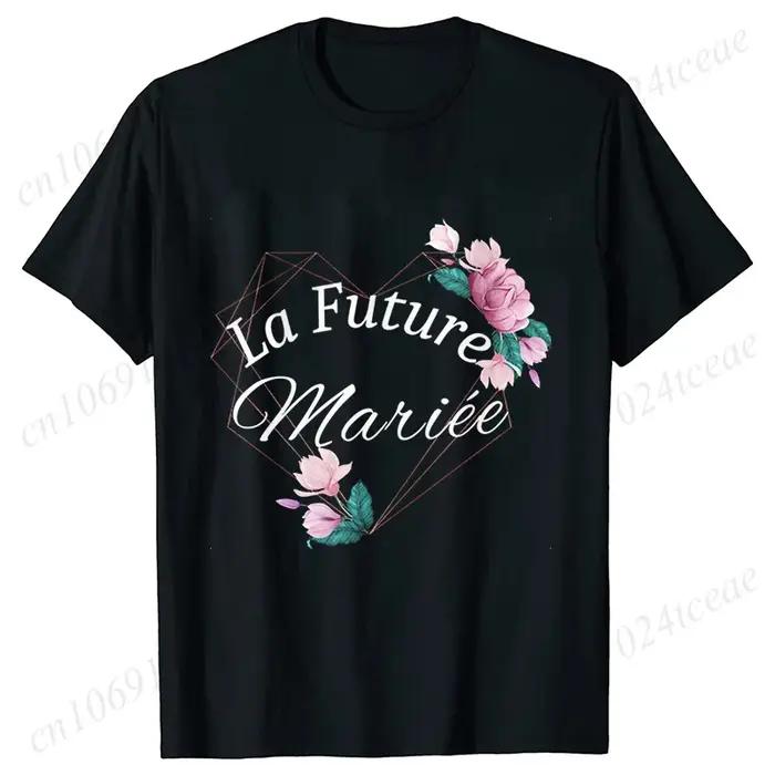 T-shirt de l'Équipe Française de la Mariée pour Femme, Chemisier Graphique à Fleurs, pour ixPréChris