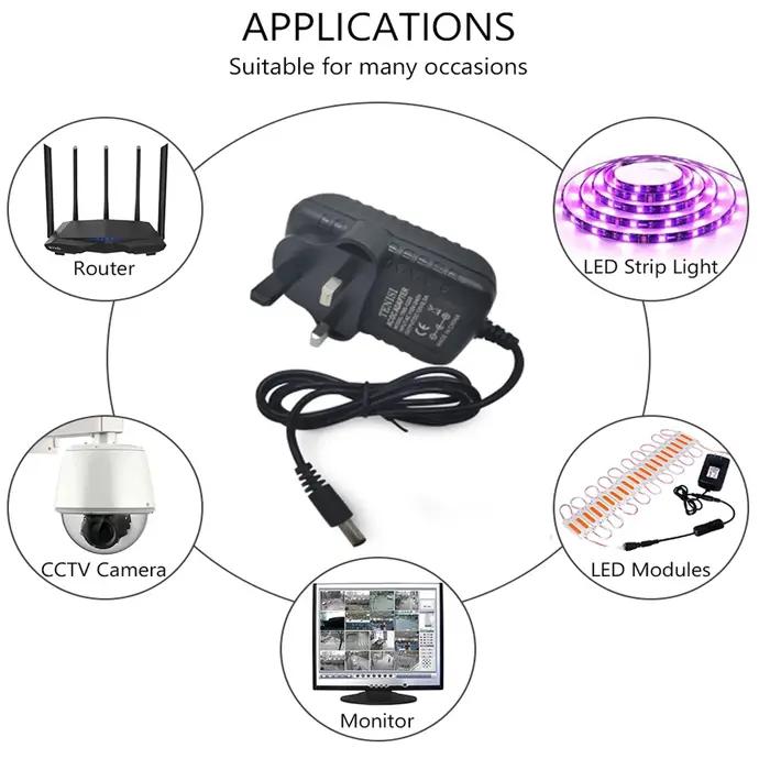 Adaptateur convertisseur de puissance 12V, 2A, 24W, prise EU, US, UK, AU, AC 100-240V à DC12V, trans