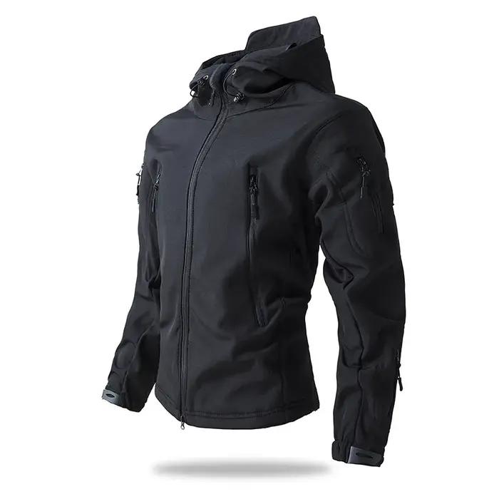 Veste de chasse camouflage pour homme, imperméable, coupe-vent, softshell, tactique, avec capuche en polaire, vêtements de pêche et de randonnée en plein air