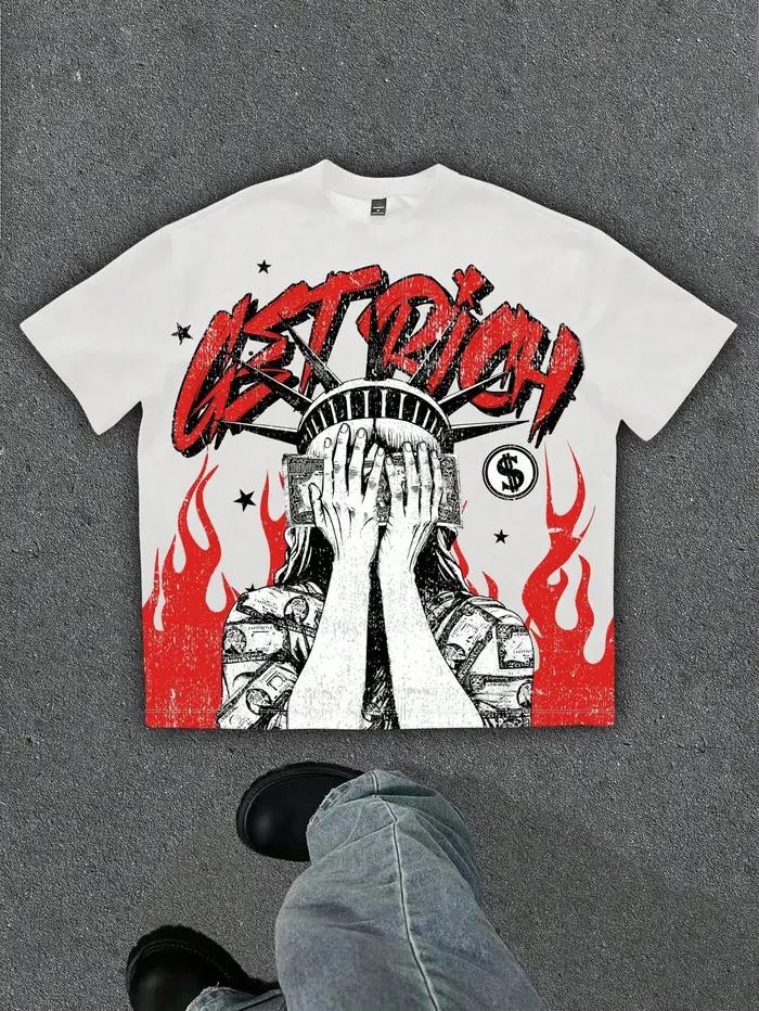 Le nouveau T-shirt pour hommes pour l'été de 2025 présente une impression de motif d'ange 3D douce et respirante