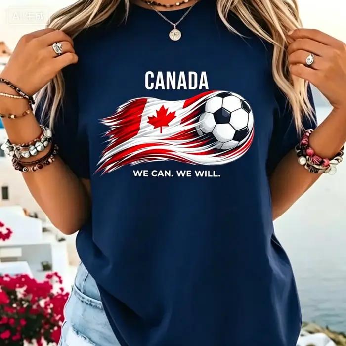 T-shirt de football Canada avec drapeau canadien et feuille d'érable