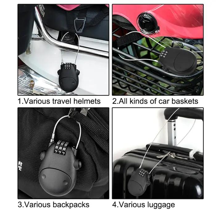 Serrure à Code Antivol Câble Métallique Sécurité Casque Moto Pour Femmes Hommes Occasions Spéciales Sécurité Motocycliste
