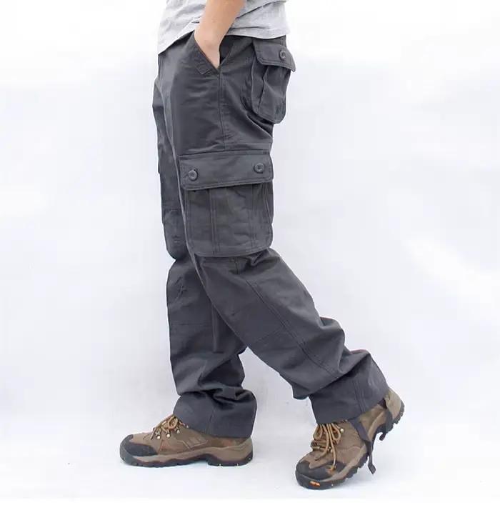 Salopette cargo militaire tactique homme multi-poches - Pantalon travail streetwear armée droit 44