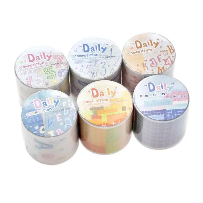 Ruban adhésif coloré Journal GO 4cmx2M avec chiffres et lettres pour collage