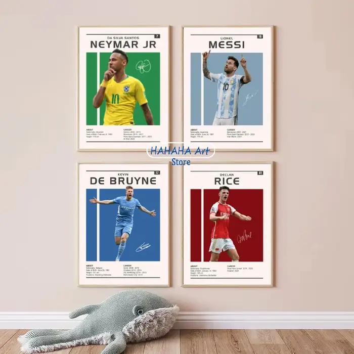 Célèbre étoile de Football, athlète mondial du sport, le meilleur joueur, affiche imprimée, images d'art murales, peinture sur toile, décoration de maison pour salle