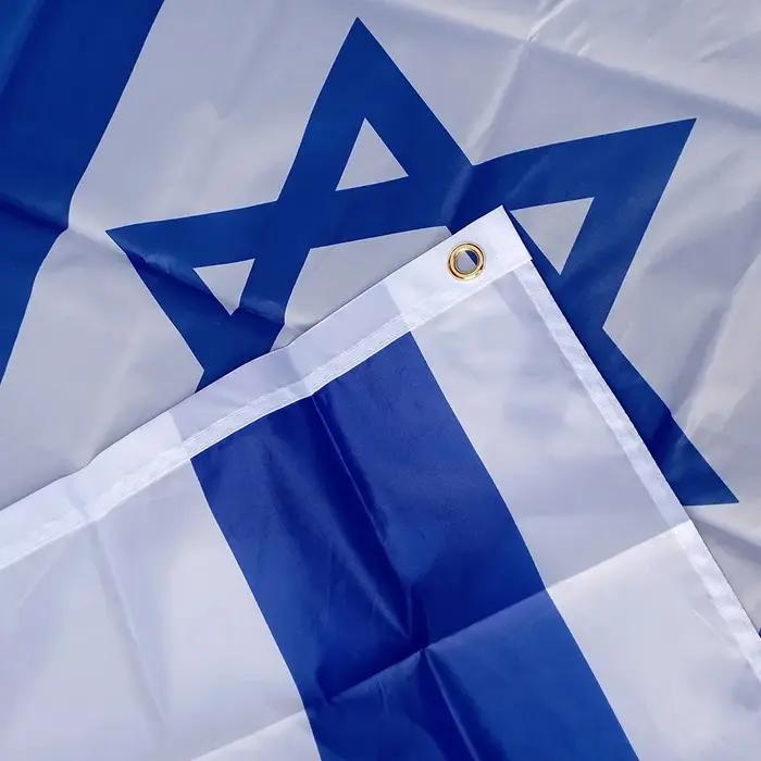 Drapeau d'Israël 150x90cm 3x5 FT דגל ישראל Polyester Double couture Décoration intérieure et extérieure