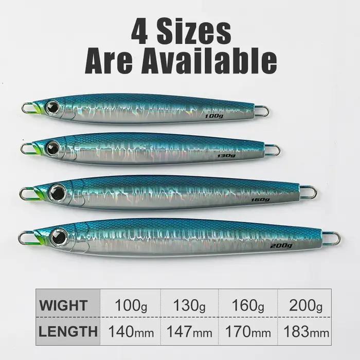 JIGGINGPRO 60g 80g 100g 130g 160g 200g Jig vertical métallique pour la pêche au jigging, leurres pou