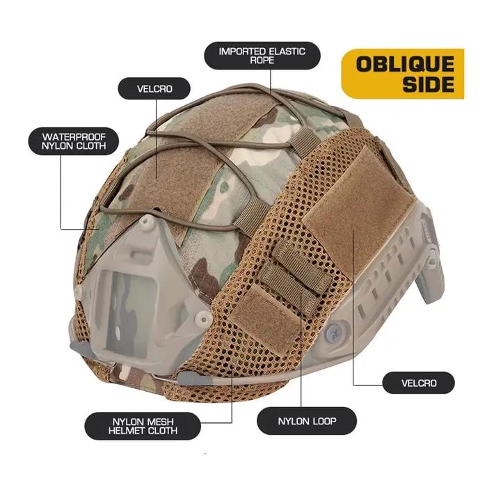 Housse OPHIDIAN pour casque Fast MH PJ BJ OPS-Core - Couverture tactique airsoft paintball avec cordon élastique