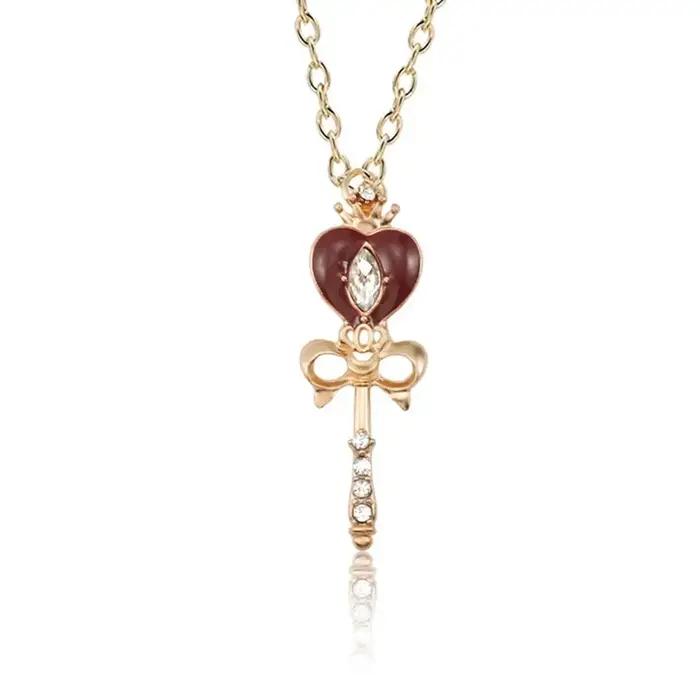 Collier pendentif Cosplay en cristal pour fille