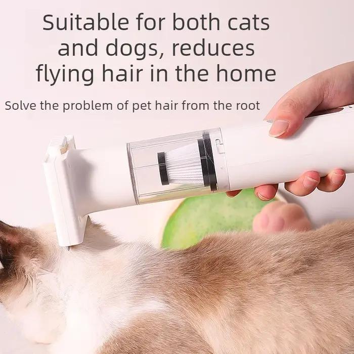 Kit de Toilettage Sans Fil Tout-en-un pour Animaux : Aspirateur et Brosse Multifonction pour Poils de Chien et de Chat