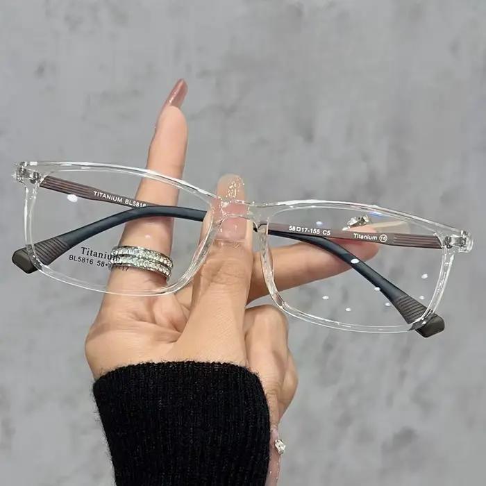 β titane monture de lunettes Ultra léger carré grand visage hommes lunettes cadre titane jambe optiq