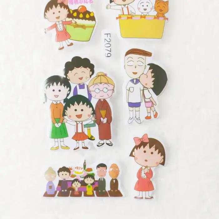 Autocollants Chibi Moruku Han, 6 pièces, dessin animé japonais, papeterie pour carnet de notes, Scra