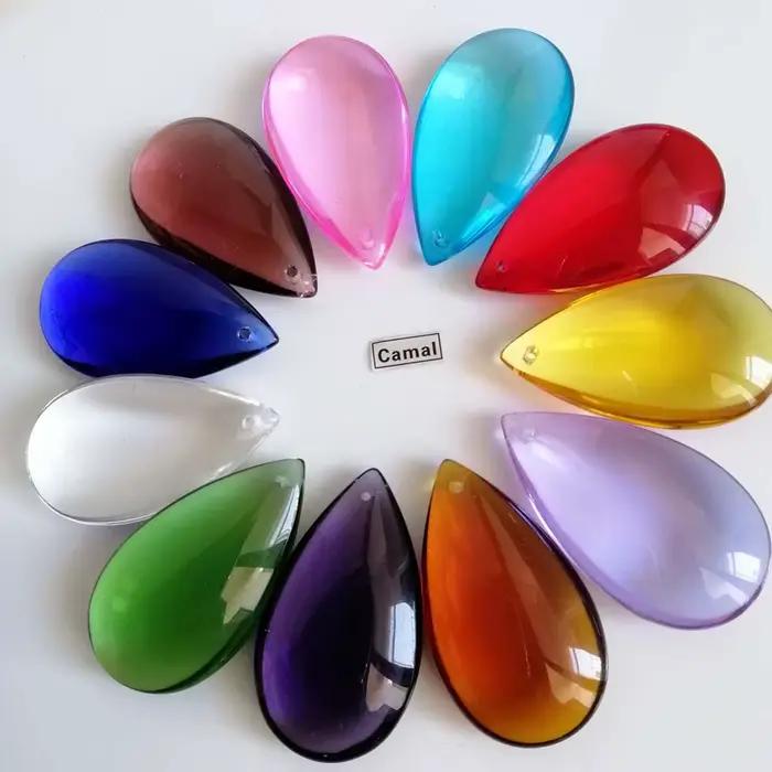 Camal – prismes multicolores lisses en forme de goutte d'eau, 50mm, 8 pièces, pour éclairage de lust