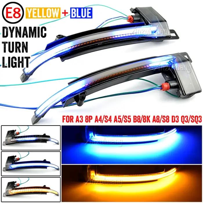 Pour Audi A3 8P A4 A5 B8 Q3 A6 C6 4F S6 clignotant dynamique miroir lumière LED clignotant indicateu