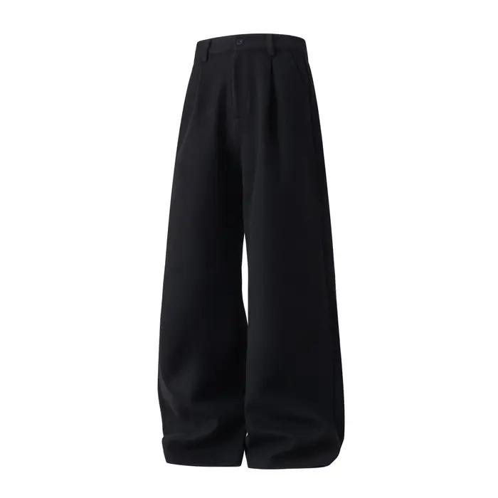 Pantalon décontracté en coton serge ample et droit pour hommes occasions spéciales automne voyage