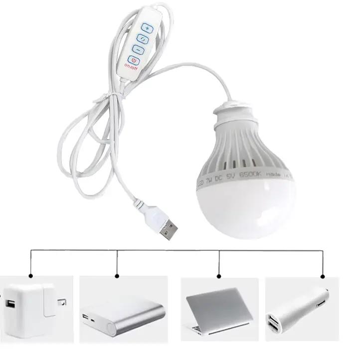 Lampe de Camping Led 5W/7W, ampoule d'urgence Usb, 3 couleurs, variable, suspendue, pour tente, Barbecue, pêche, réparation, équipement de plein air, DC5V