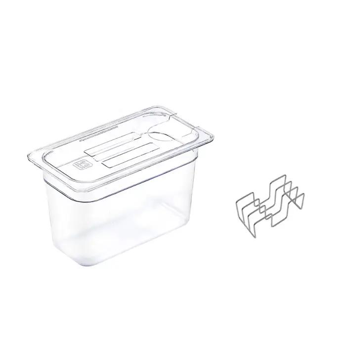 Conteneur Sous Vide Grande Capacité avec Grille et Couvercle, Réservoir d'Eau pour Machine Sous Vide