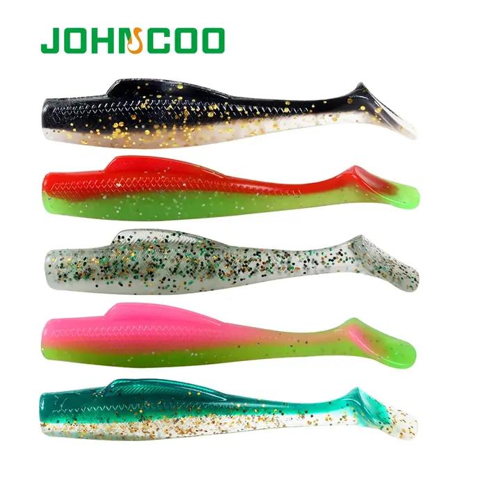 JOHNCOO 6pcsTPR appât souple 80mm 4.8g queue de pagaie souple leurres de pêche appâts artificiels en