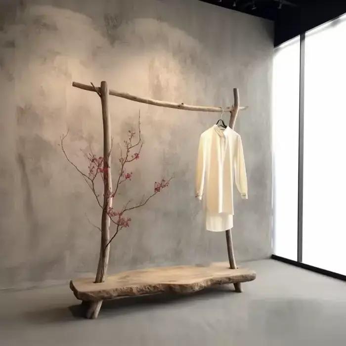 Porte-vêtements mural en bois