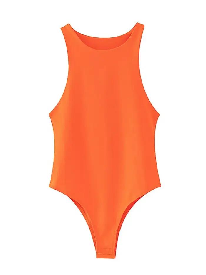 Été solide sexy moulante femmes body femme 4 couleur vert mince