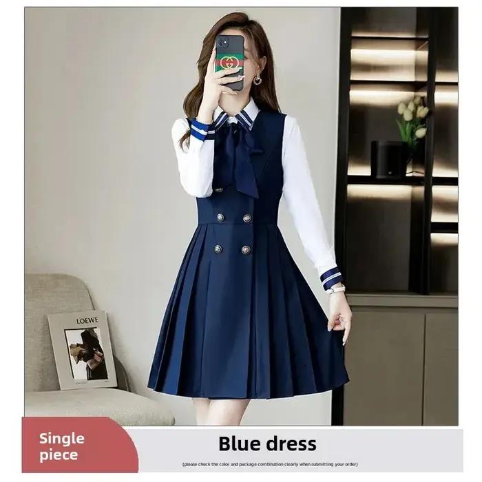 Robe gilet preppy professionnelle avec manches longues pour femmes automne hiver uniforme JK enseignement maternelle