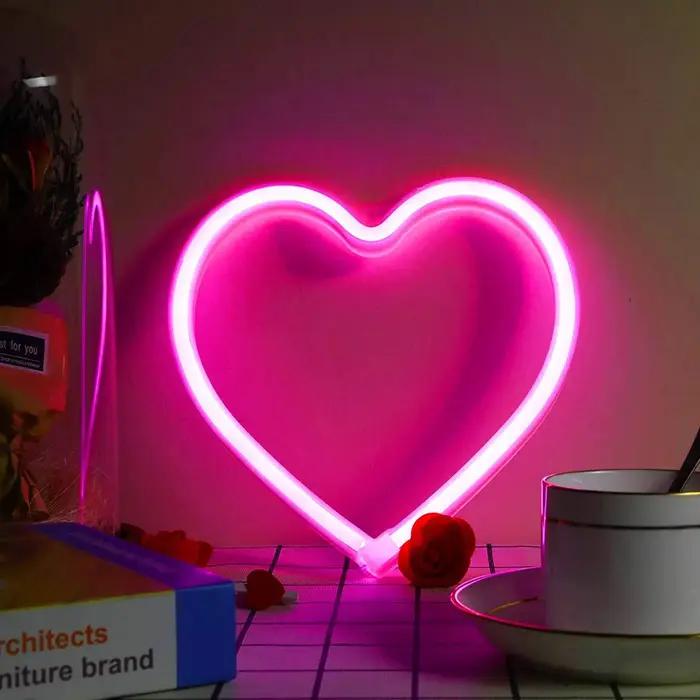 Batterie/USB LED néon décoration murale papillon foudre coeur néon signe veilleuse pour enfants cham