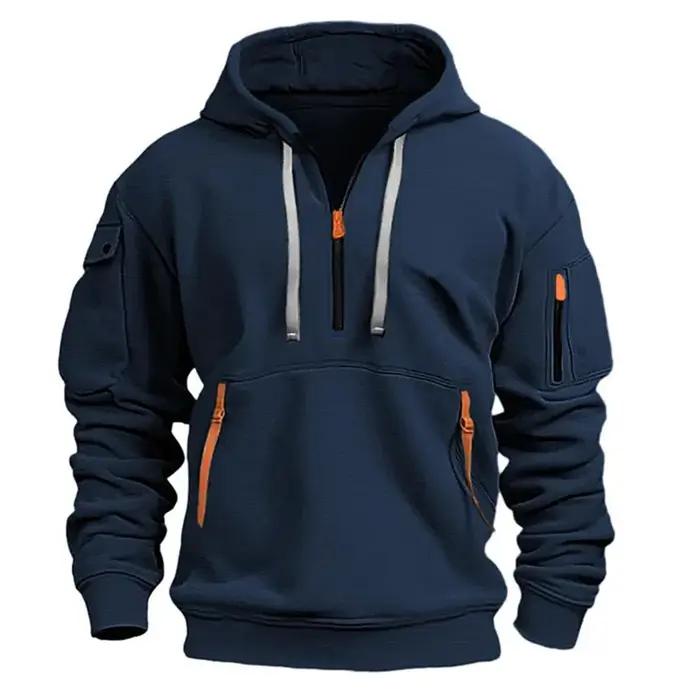 Sweat à capuche zippé multi-poches décontracté pour homme/femme, grande taille, coupe ample, pull te