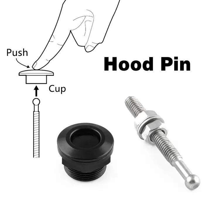 4 pièces universel 22mm voiture bouton poussoir capot capot broche serrure Clip Kit dégagement rapid