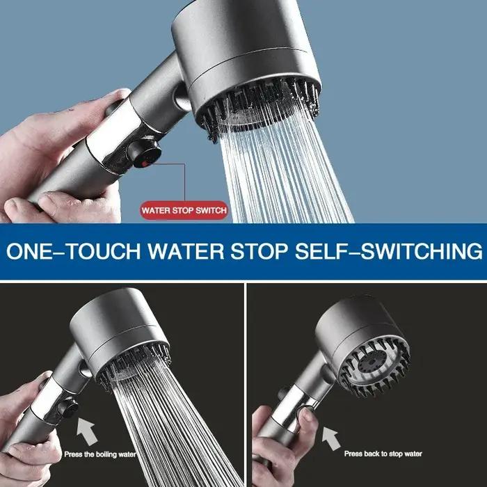 Pomme de douche haute pression 3 modes réglables avec brosse massage pluie accessoire salle de bain