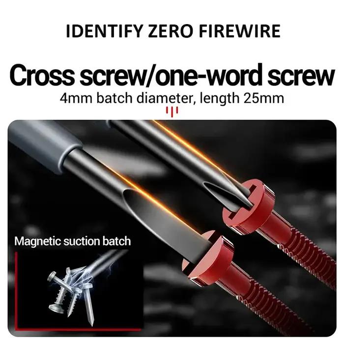 2pcs Word/Cross tournevis d'électricien 12-220V Stylo testeur de tension AC/DC Tournevis isolé pour