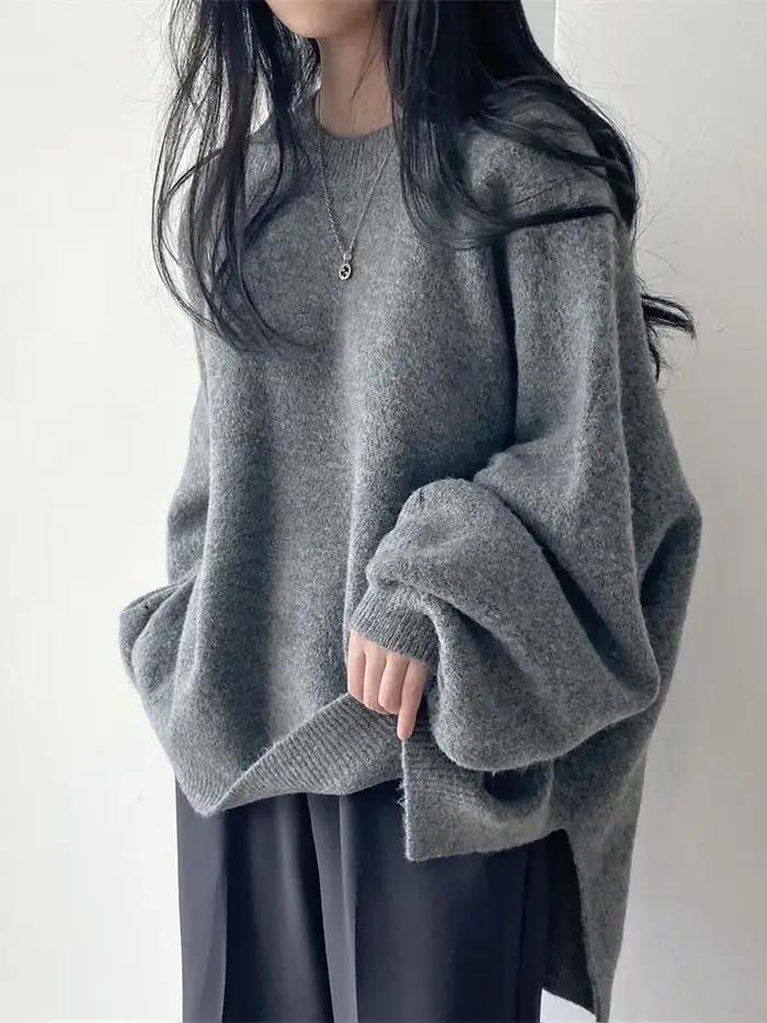 Alien Kitty-Pull en tricot surdimensionné pour femme