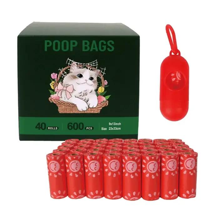 40 pièces/boîte dégradable EPI chien merde sac porte-sac poubelle pour animaux de compagnie en relief