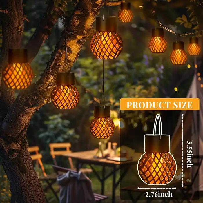 Lanterne solaire LED à effet de flamme pour l'extérieur, lampe de décoration de jardin étanche, lumi