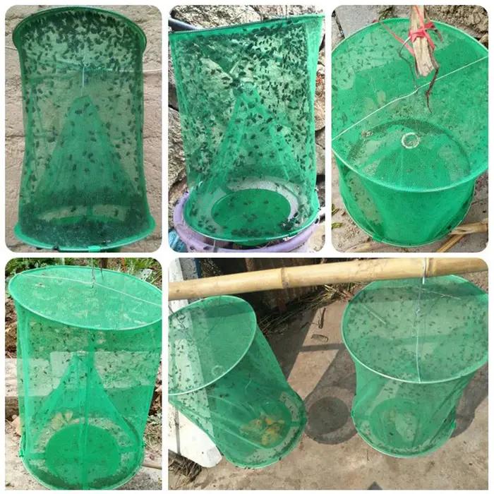 Piège à mouches suspendu réutilisable et pliable – Cage attrape-mouches pratique – Outil de contrôle des insectes pour la maison et le jardin