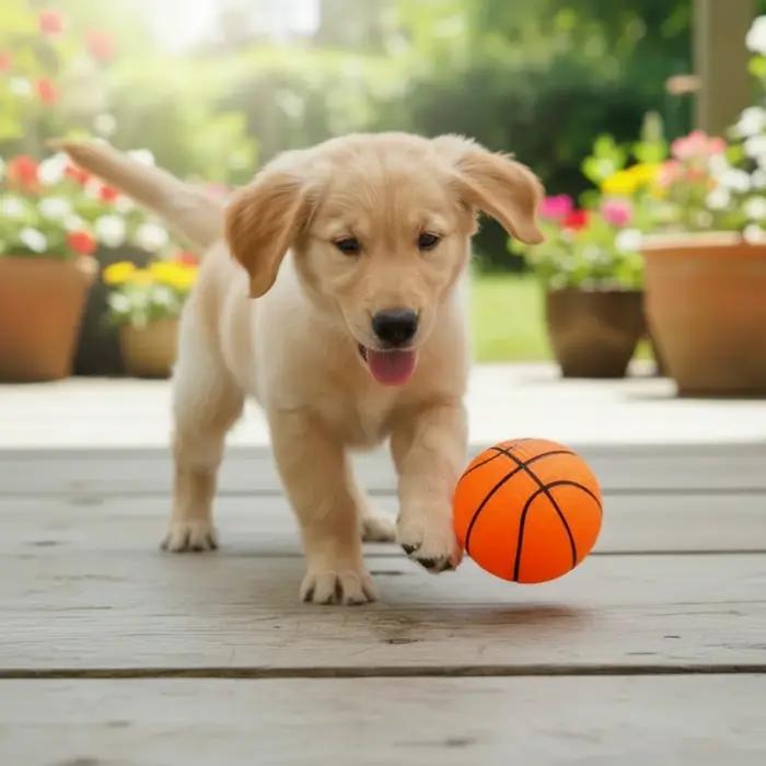 Balle de jouet pour chien en forme de basket-ball grinçant
