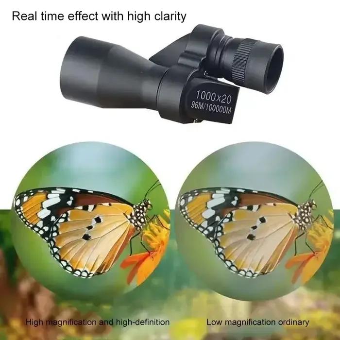 Monoculaire portable 1000x20 haute puissance - Zoom puissant pour chasse, camping et pêche