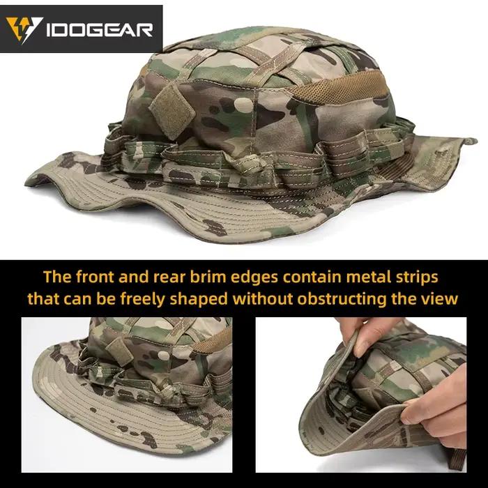 Chapeau de chasse tactique boonie jungle - Bords larges ajustables pour pêche et outdoor