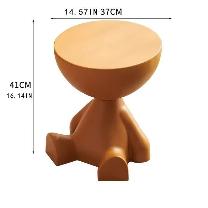 Table de chevet multifonctionnelle en plastique en forme d'ours, facile à assembler, adaptée au rang