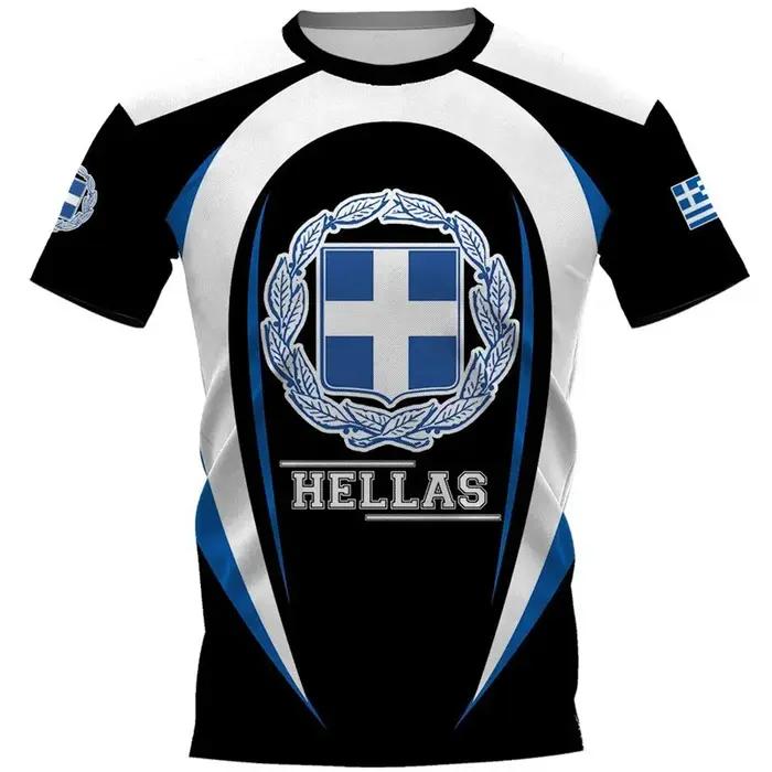 Hellas Totem grèce emblème graphique t-shirts hommes vêtements impression 3D drapeau de la nation grecque t-shirt mode haut t-shirt