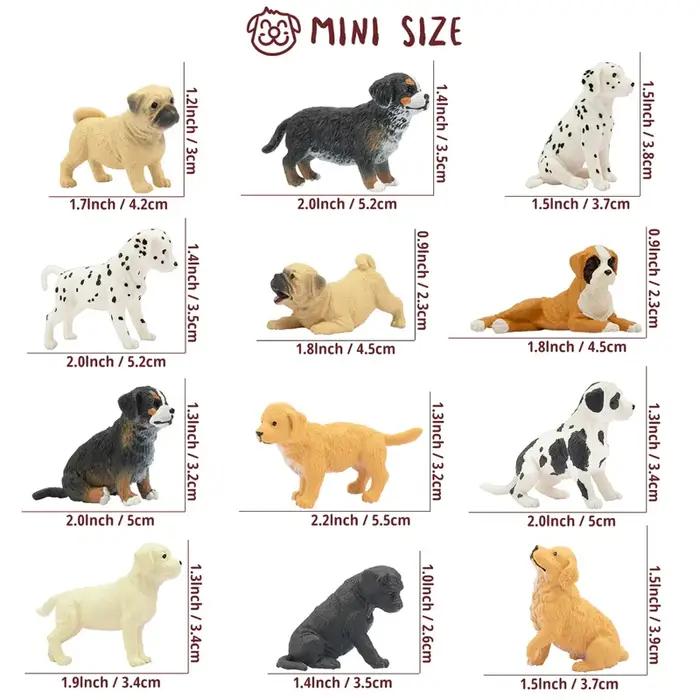 12 pièces Toymany Mini chien figurines d'animaux Simulation modèle d'animal de compagnie jouets pour