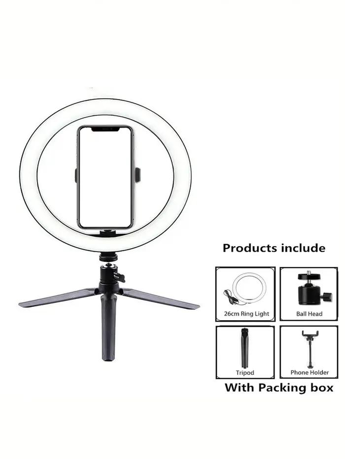 Lampe de tir 26 cm Anneau lumineux 26 cm + support trépied