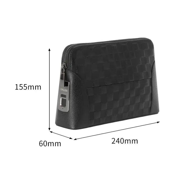Sac à main avec serrure à empreinte digitale pour homme, portefeuille de sécurité pour femme, pochette antivol